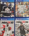 PS4 (4 GAME LOT) Madden 18, GTA 5, NBA 2K18, NBA 2K19 (EXCELLENT CONDITION)