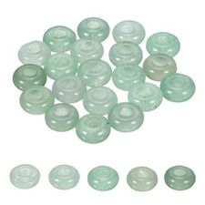 20 Pcs Large Hole Loose Stone Beads Charm, 10mm Rondelle Beads, Green Aventurine