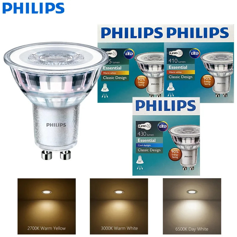Philips GU10 PAR16 LED Spot Light 4.6W 36° 220V White  LED Ceiling Recessed Lamp