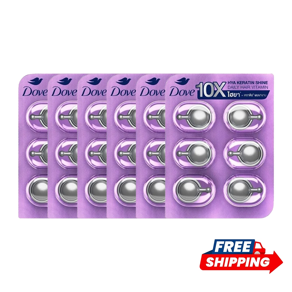 6 Pack. Dove HYA Keratin Hair Serum Capsules (36 pcs) | Smooth & Shiny Hair Care