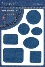 Iron-On Denim Shapes Patch Set for Jeans Durable Repair and Decorative Indigo