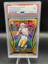 2020 PANINI CERTIFIED MIRROR GOLD #103 JUSTIN HERBERT PSA 9 15/25 POP 3