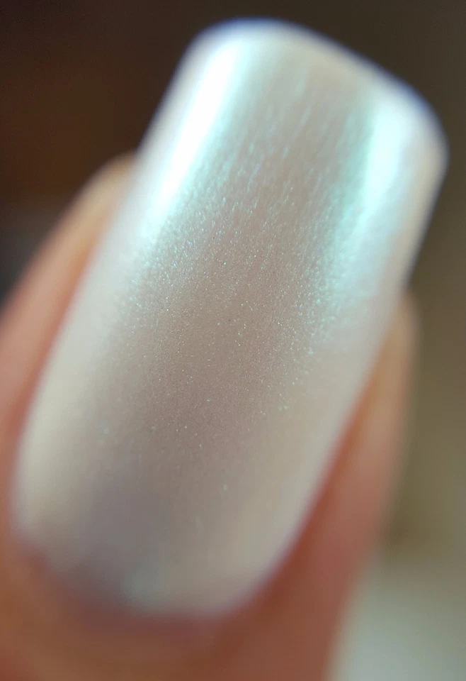 TURQUESA IRIDISCENTE PERLA BLANCA DÚO Brillante Esmalte de Uñas Indie 5 Gratis Hecho a Mano Foto 3 de 4