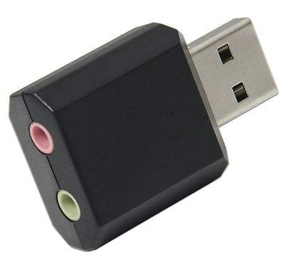 External USB Stereo Sound Card Adapter w/Mic Headphones Jack for Notebook Laptop