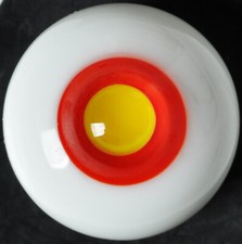 Perfect 18mm Colorful Red Iris Yellow Pupil Glass BJD Eyes for Reborn Doll