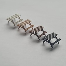 Model Railway Picnic Bench / Tables for Pub Garden Details 10 Pack OO Gauge 1:76
