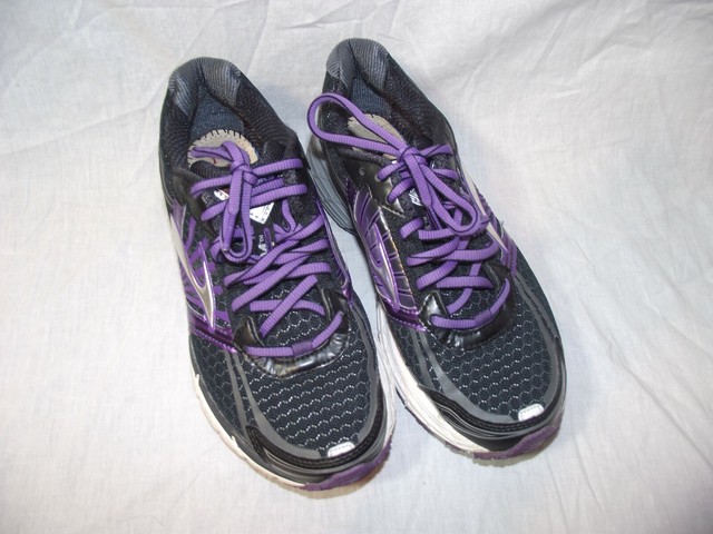 purple and silver shoes