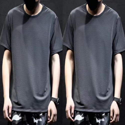 Summer Men's Loose Mesh Quick Dry Sports Casual Ice Silk Short Sleeve T-Shirt - Picture 30 of 34