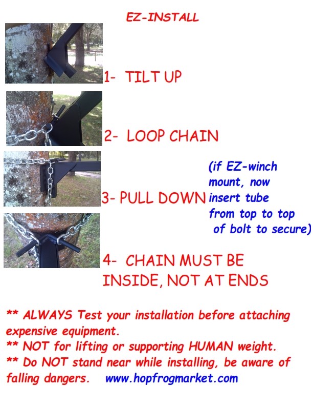 Tree hoist EZ WINCH MOUNT for EZ Feeder Hanger hand crank hog deer