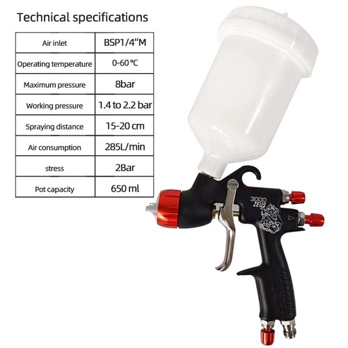 SAGOLA Professional Spray Gun Car Paint Spray Gun 1.3mm Nozzle Industrial Grade - Picture 4 of 6