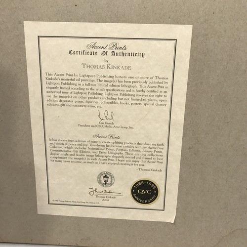 Thomas Kinkade Home Is Where The Heart Is COA 14 X 14 1996 - Picture 11 of 14
