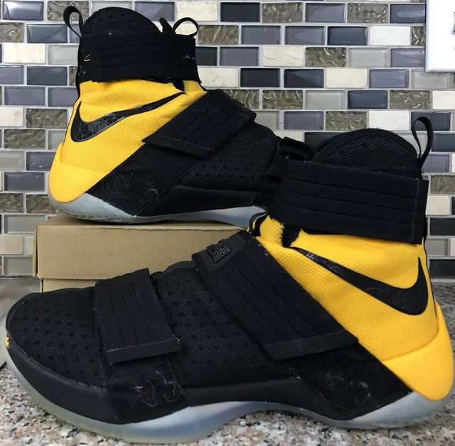 lebron soldier 10 black and yellow