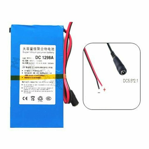 Super Polymer Rechargeable Li-ion Battery Pack DC 12V 9800mah DC1298A W/ Charger - Picture 3 of 7