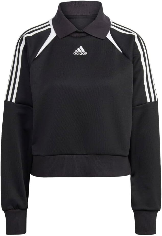 【ADIDAS】Originals V Day Polo Sweater Unisex Black★追跡可 NEW Adidas Express Sweater Track Sweatshirt Collared NWOT Sz