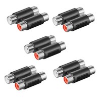 5X Stereo Audio Adapter Doppel Kupplung Verbinder 2X Cinch 2X Rca Chinch Buchse