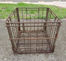 Vintage1960's Bowman Farm Dairy Metal Four 4 Gallon Milk Crate Wisconsin
