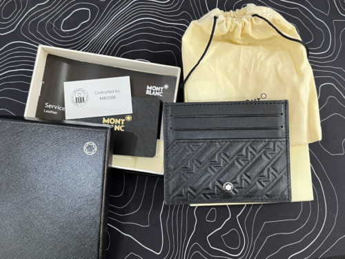 MONTBLANC Collection Card Holder Wallet 6cc M_Gram 4810 Black Leather -New - Picture 1 of 10