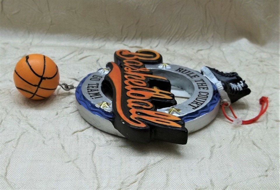 Basketball Resin Christmas Ornament Sports Holiday Rule The Court Go