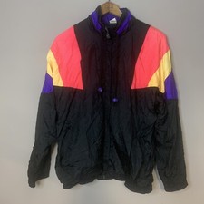 VTG 90s Neon Colorblock Nylon Windbreaker Jacket Coat The Body Co. Adult Large