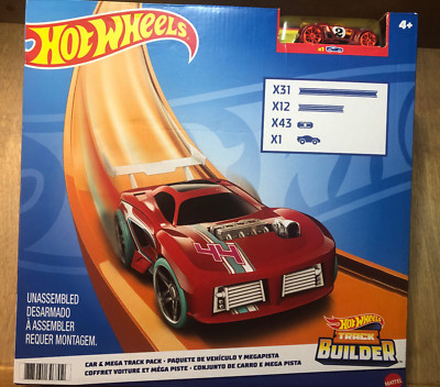 Hot Wheels Track Builder Straight Track with Car NIB