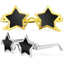 2PCS Star-shaped Fun Sunglasses Party Party Sunglasses Fun Sunglasses Prom Party