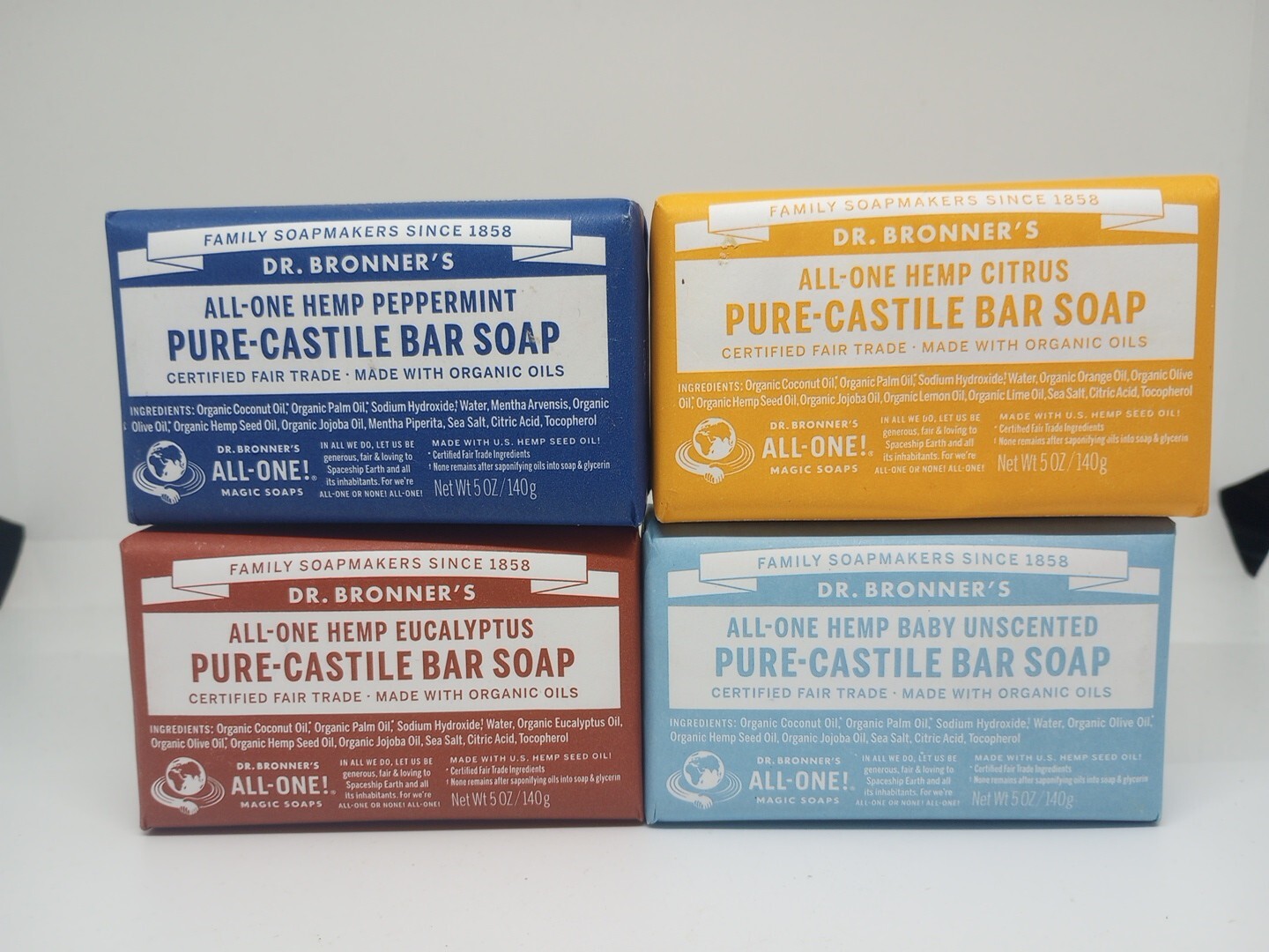 Dr. Bronner's Magic Soaps PureCastile Soap Variety Pack 5 Oz Bars 4 pack Lot eBay