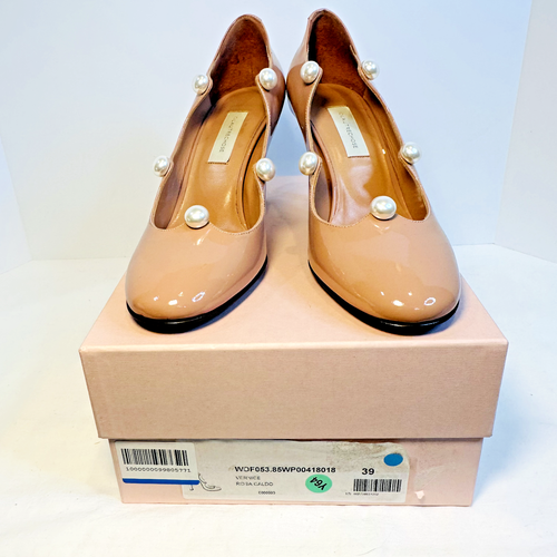 L' Autre Chose Pearl details patent leather Nude/Rosa Caldo pumps SZ 39/US 9 - Picture 4 of 11