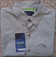 Chaps Regular Fit Explorer Medium Green Checkered Mesh Button Down Shirt S/s Chaps Regular Fit Explorer Medium Green Checkered Mesh Button Down Shirt S/s
