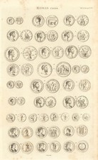Roman Coins. Antique print by Francis CARY 1806 old picture