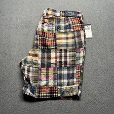 Polo Ralph Lauren Madras Patchwork Shorts Mens 40 Multicolor Plaid Classic Fit