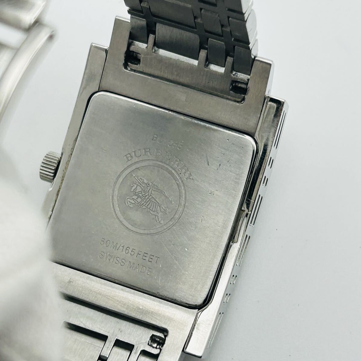 BURBERRY BU1555 Rectangular Watch Black Dial Mens… - image 9