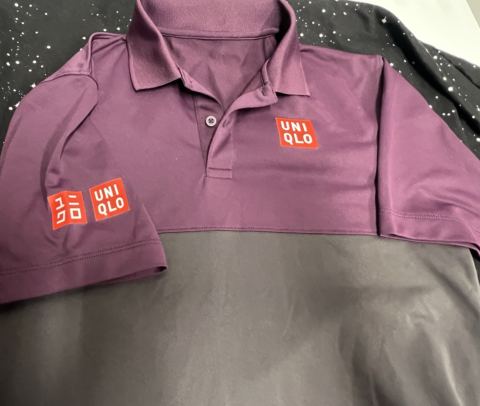 UNIQLO x Kei Nishikori 2018 Polo Tennis Purple Shirt Djokovic Roger - XS Read thumbnail 4