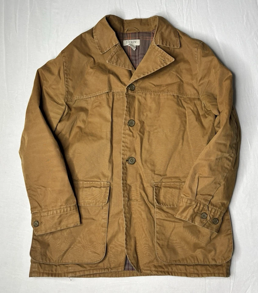 J Crew Barn Jacket Mens Size Large Brown Lined Field Coat Blanket Lined - Image 2 of 4