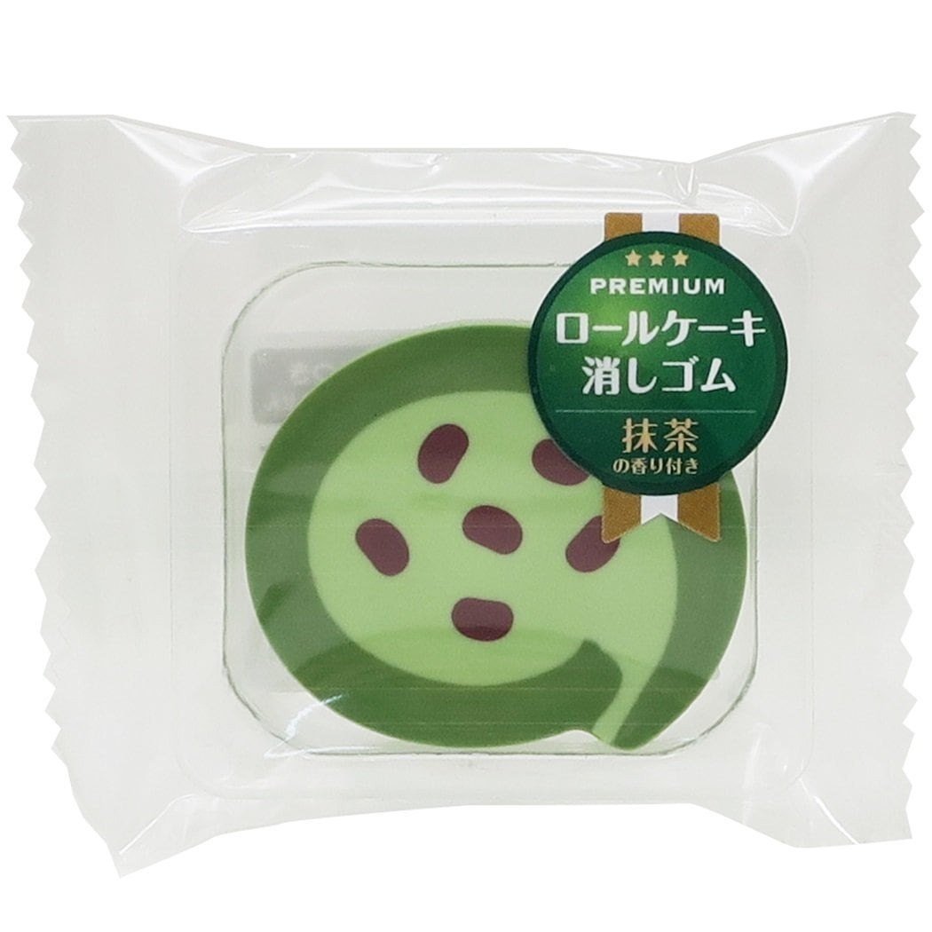 Sakamoto Realistic Scented Convenience Store Dessert Roll Cake Eraser (Matcha)