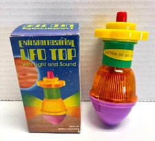 B2 Extraterrestrial UFO Top w/Light & Sound Launcher Works Top Spins As Is 1983