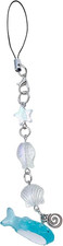Blue Ocean Shell Phone Chain, Phone Lanyard Acrylic Keyring Bag Pendant, Fish Ch