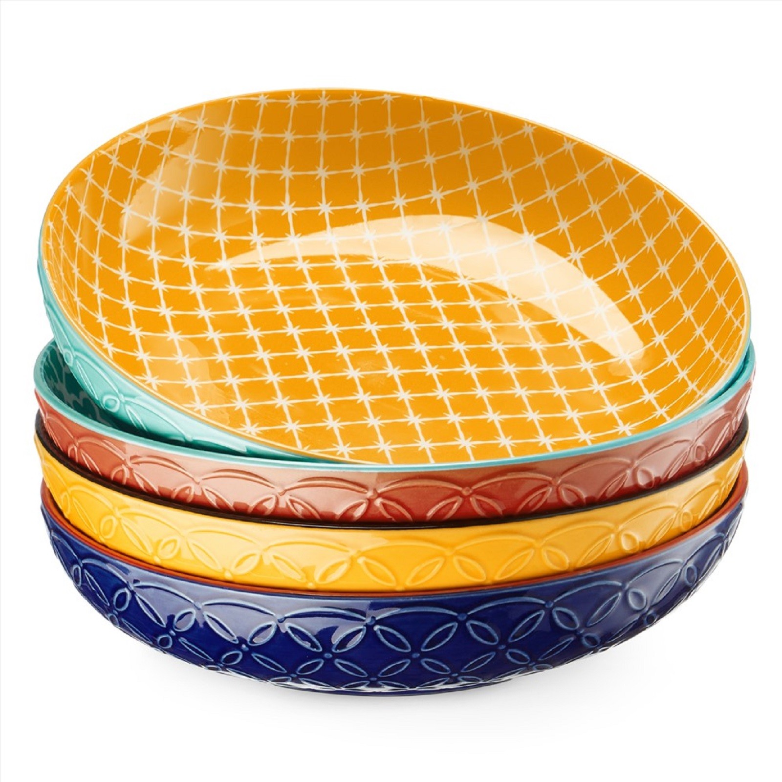 DOWAN Vibrant Pasta Bowls 21,6 cm Large Salad Bowls Schüsseln für Pasta Salat