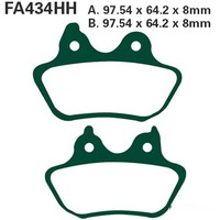 Bremsbelag EBC FA434HH Hinten FüR Harley Davidson Flstf 1584 Softail Fat Boy 200