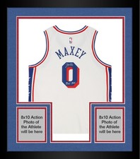 Framed Tyrese Maxey 76ers Signed Nike Association Swingman Jersey w/Mad Max Insc