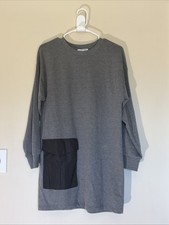 Zara Trafalux Charcoal Gray Crewneck Sweatshirt Jumper Dress Casual Women Small