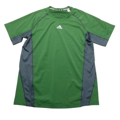 Adidas Climacool Shirt Mens Large Green Gray Short Sleeve Running Top Athletic