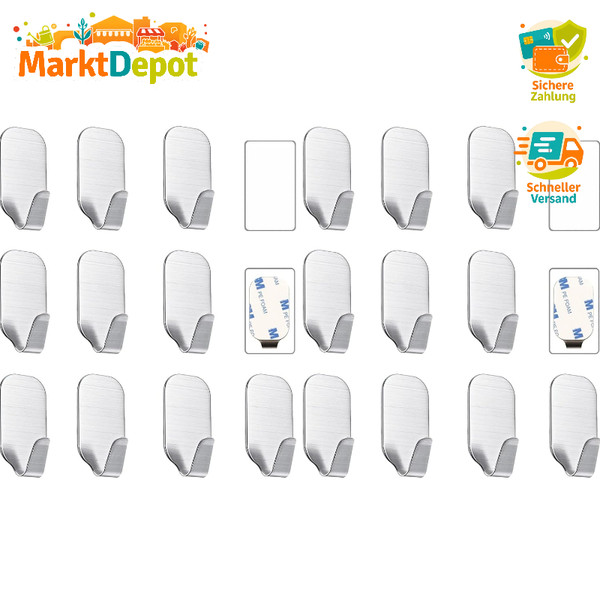 Selbstklebende Haken Edelstahl Handtuchhaken Ohne Bohren FüR Bad KüChe 2Er Pack-image