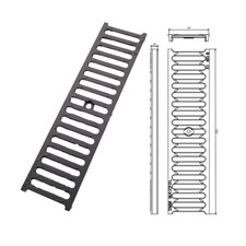 Gussrost 0,5 Meter - B125 - 12,5 Tonnen belastbar  für Entwässerungsrinne