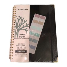 Hardcover Spiral Notebook, 8.5x11, College Ruled, 110 GSM Thick, 300 Pages BLACK