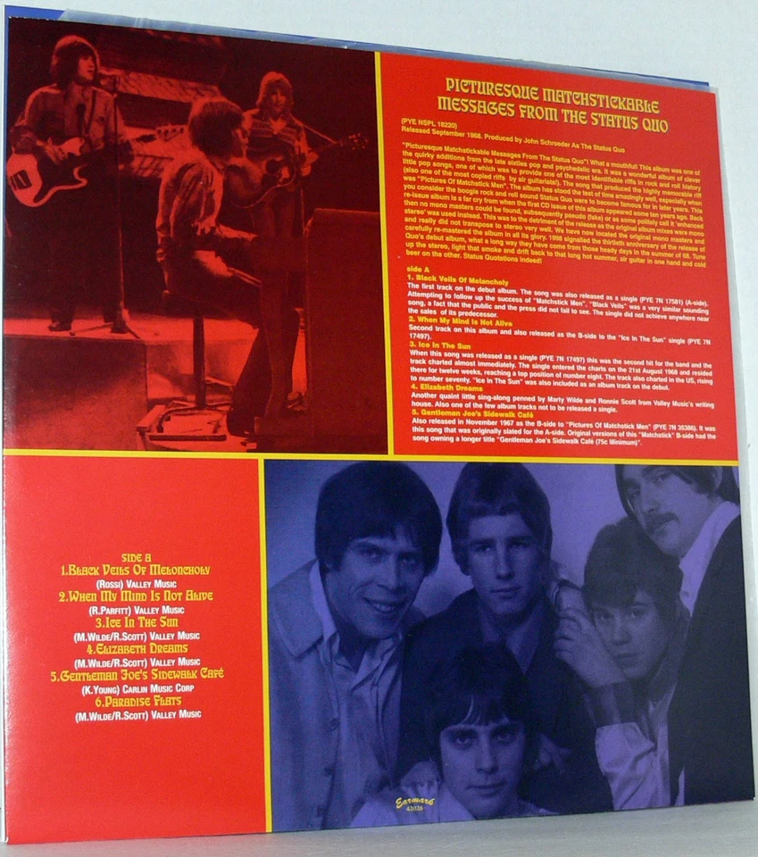 Status Quo PICTURESQUE MATCHSTICKABLE MESSAGES FROM THE STATUS QUO IMPORT Mono - Image 4 of 4