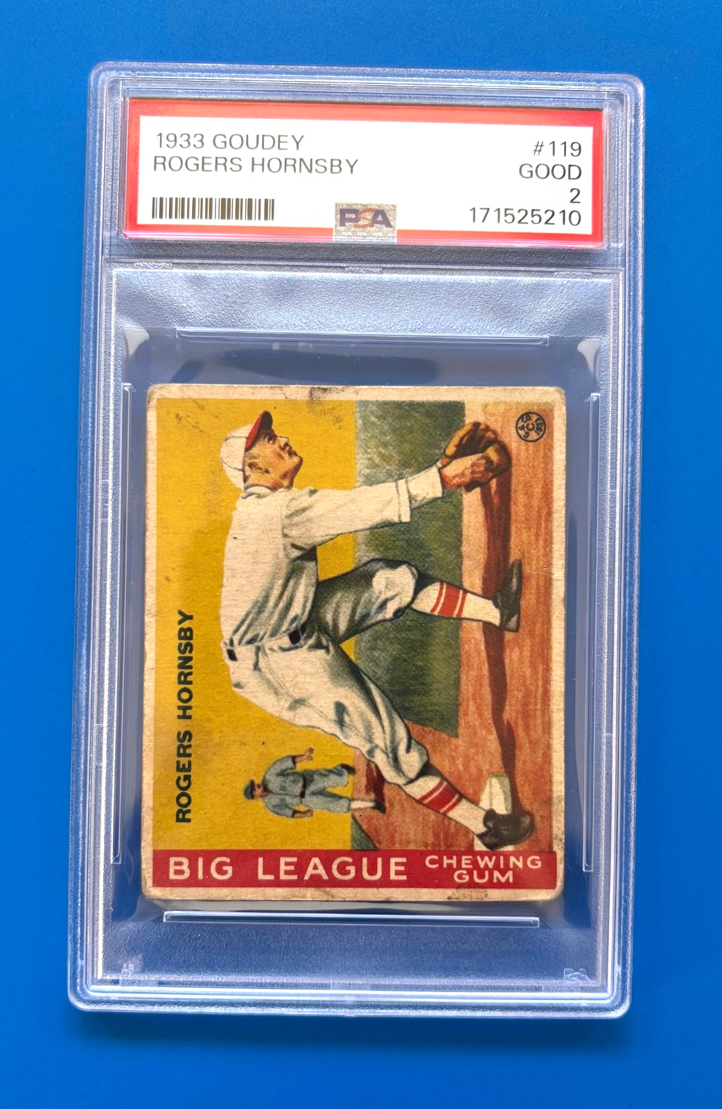 1933 Goudey Rogers Hornsby #119 PSA 2 Good