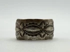 Vintage Handmade Navajo Hand Stamped Sterling Silver 925 Ring Band Size 9.5