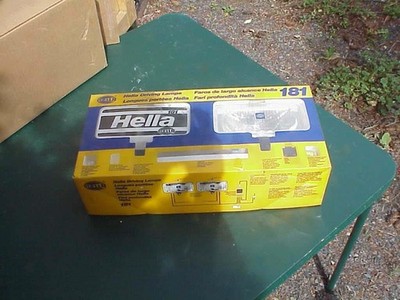 NOS HELLA 181 Rectangle Pair Driving Fog Lights Set New NIB Rare 1980s