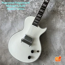 Modern Vintage Electric Guitar: Custom White Solid Body with H Pickup Chrome 