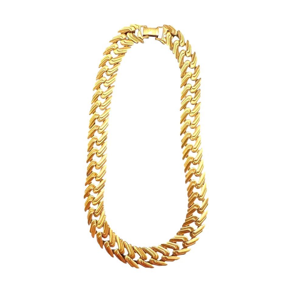 Colar Gargantilha Vintage Monet Tom Dourado Escovado Lindo! N483 - Imagem 2 de 4